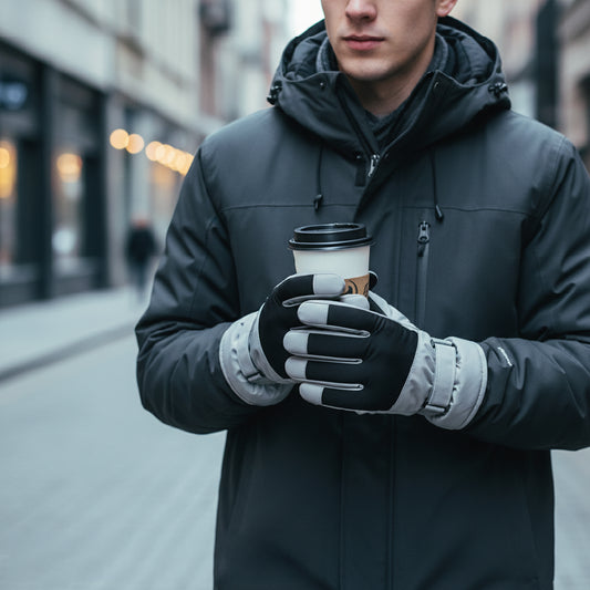 Guantes Térmicos Antiviento Táctiles Hombre lead black Talla L
