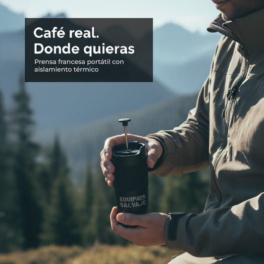 Cafetera Portátil con Prensa Francesa – Ideal para Viajes, Oficina y Outdoor