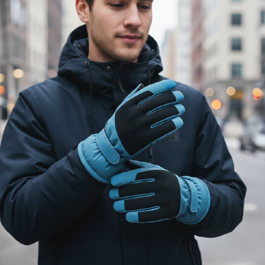 Guantes Térmicos Antiviento Táctiles Hombre Dark Blue Talla L