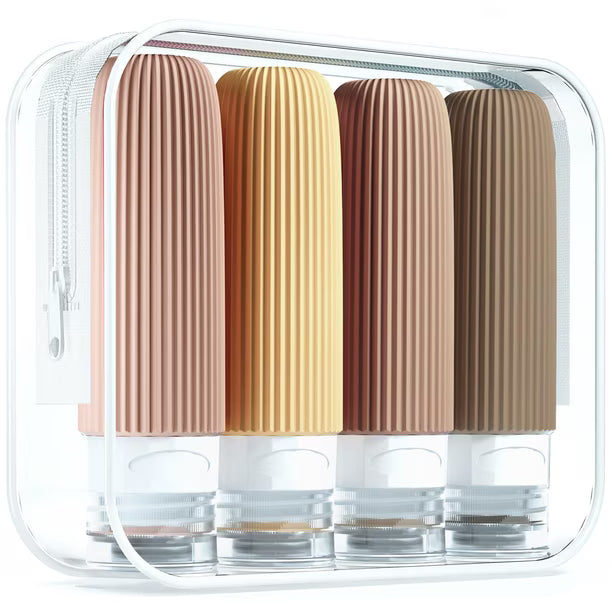Viaja Liviano Set X4 Botellas Silicona 90 Ml Antifugas