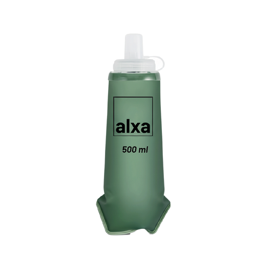 Botella Soft Flask Plegable Deportiva 500 ml  Hidratación Runnig MTB Verde