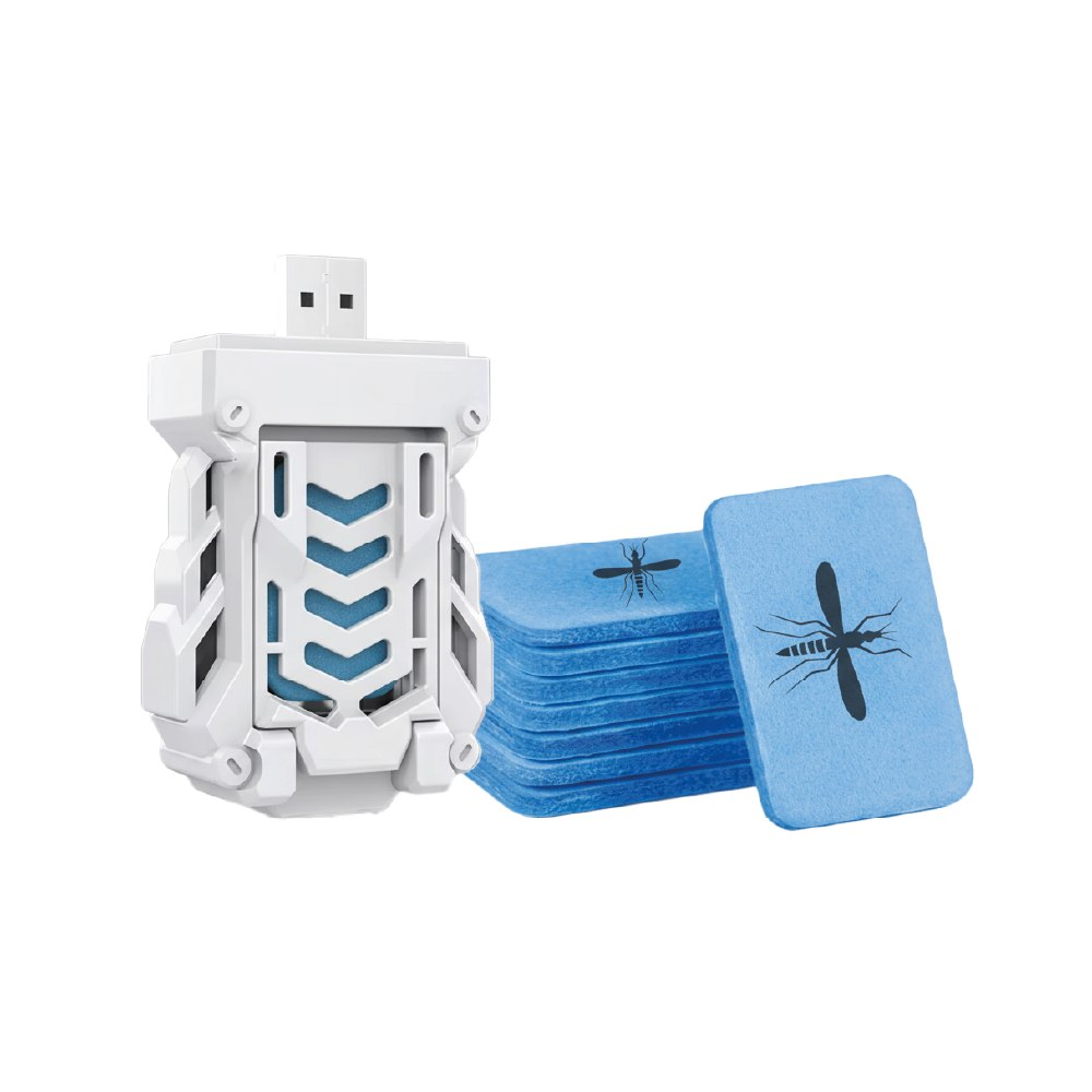 Repelente USB Portátil con 15 Repuestos Anti mosquitos Camping BLANCO
