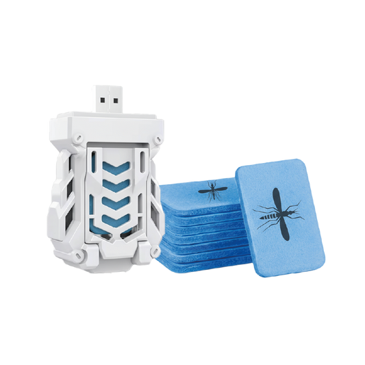 Repelente USB Portátil con 15 Repuestos Anti mosquitos Camping BLANCO