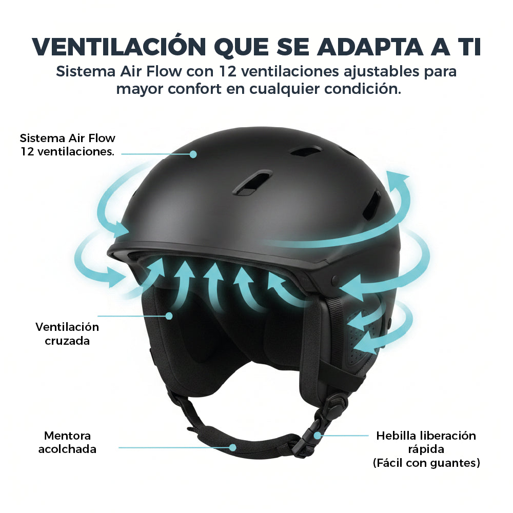 Kit Nieve: Casco Invictus + Antiparras KALLPA + Funda