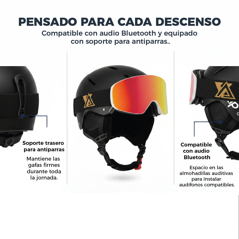 Kit Nieve: Casco Invictus + Antiparras KALLPA + Funda