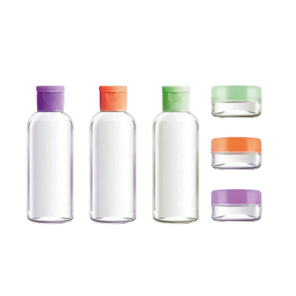 Pack Viaje 6 Pzas - Frascos Portables, Livianas Y Practicas