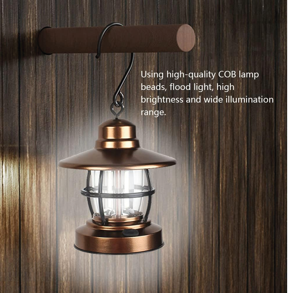 Lámpara Led Recargable Usb Vintage Camping Portátil 11x14cm