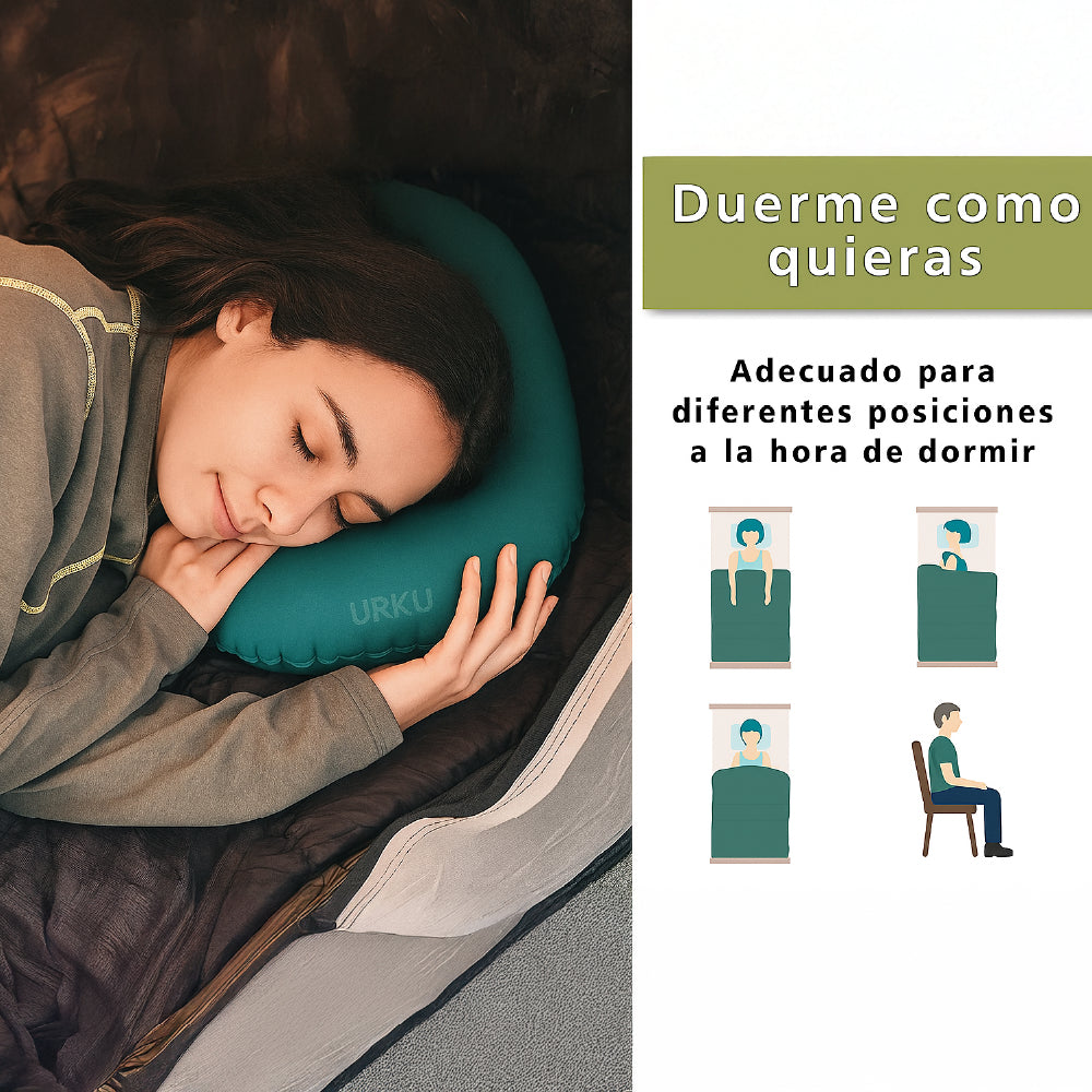 Almohada Tpu Inflable Ultraligera Camping Montaña Playa 100g