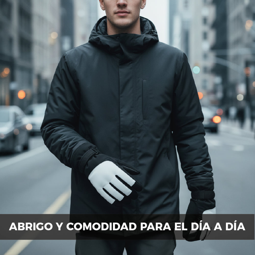Guantes Térmicos Antiviento Táctiles Hombre  black and white Talla L