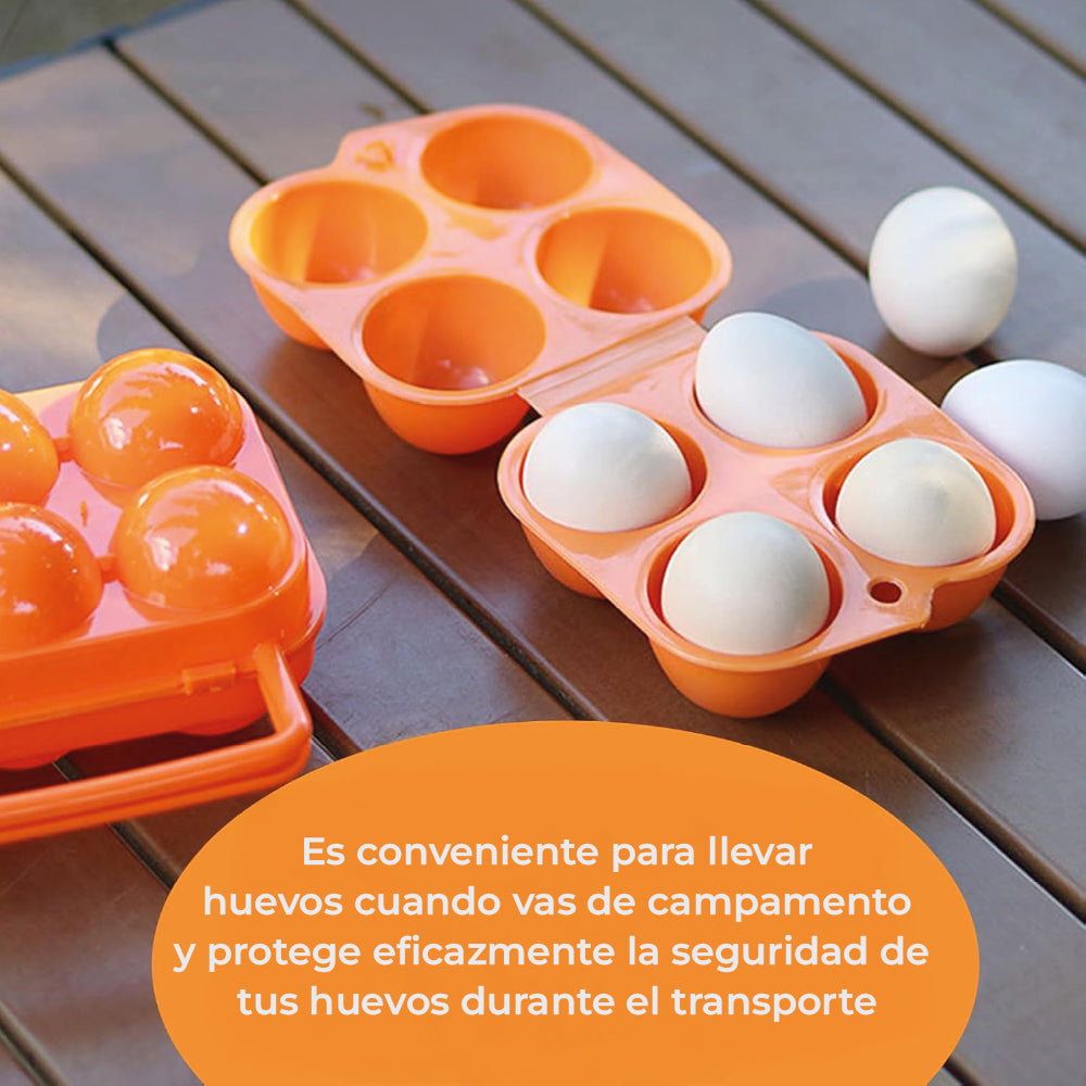 Porta Huevos De Viaje Outdoor 4 Espacios Camping/montaña/picnic