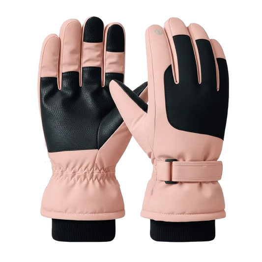 Guantes Térmicos Antiviento Táctiles Mujer Rosa y Negro Talla M