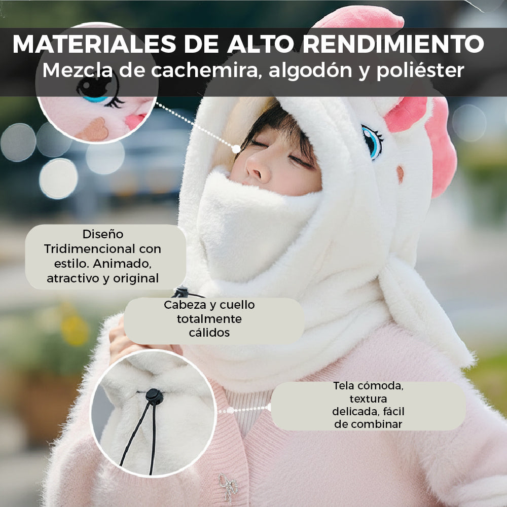 Pasamontañas Unicornio Blanco Ski Snowboard – Térmico Adulto