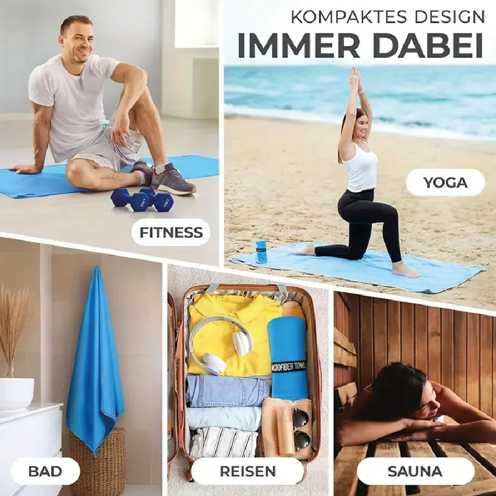 Toalla Deportiva Microfibra 48x80cm - Secado Rápido Ultra Compacta - Viajes, Gym y Deportes - 80 g
