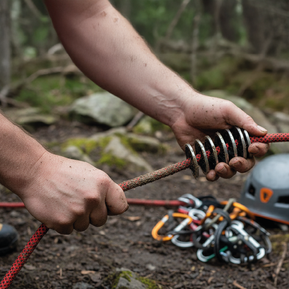 Cepillo Limpiador de Cuerdas de Escalada y Barranquismo – Acero Inoxidable | 8–13 mm
