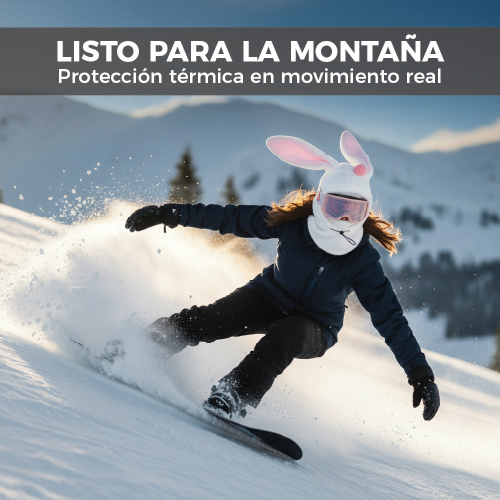 Pasamontañas Conejo Rosa Ski Snowboard – Térmico Adulto
