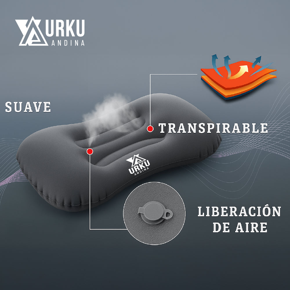 Almohada Tpu Inflable Ultraligera Camping Montaña Playa 100g