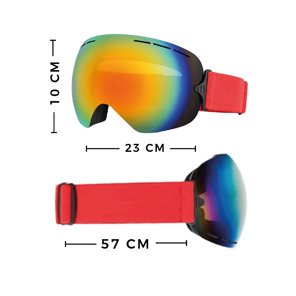 Antiparras Snowboard Ski Uv400 | Antifog | Vtl 18,5 % Rojo