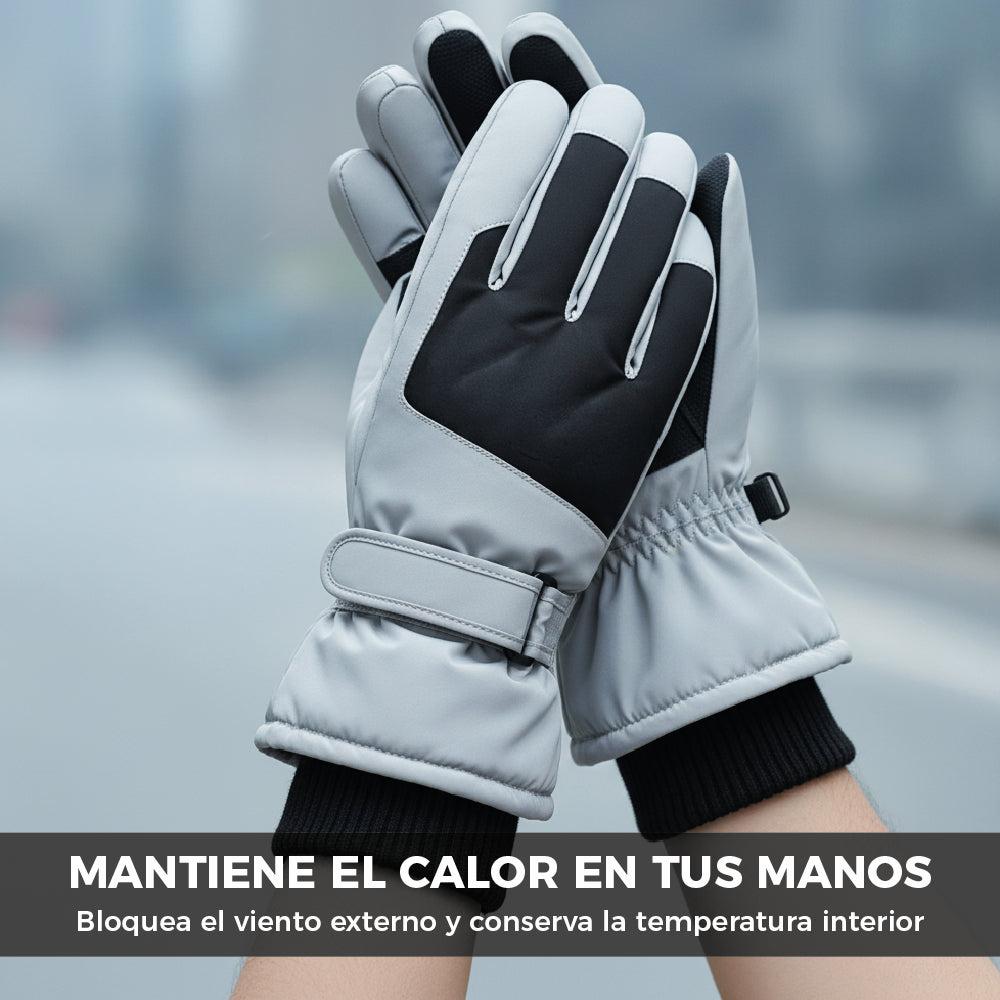 Guantes Térmicos Antiviento Táctiles Hombre  lead black Talla L