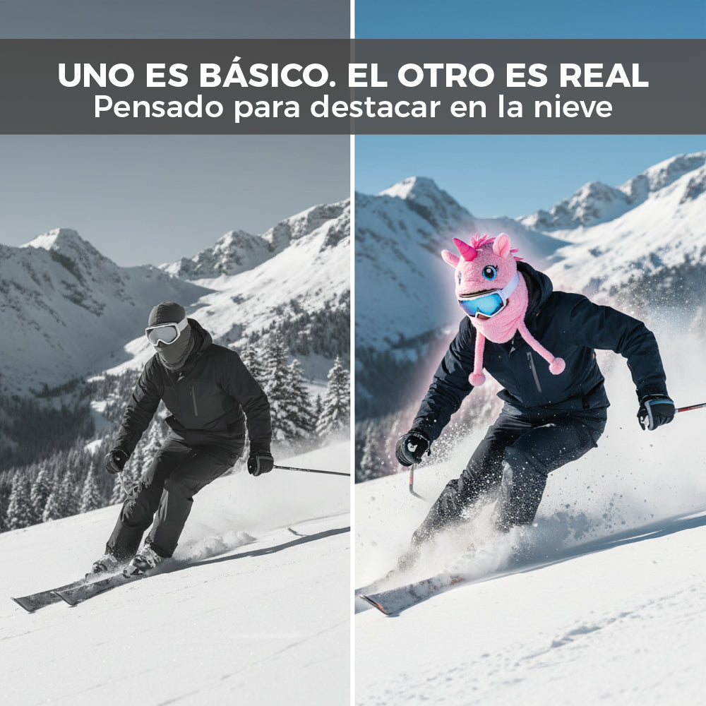 Pasamontañas Unicornio Blanco Ski Snowboard – Térmico Adulto