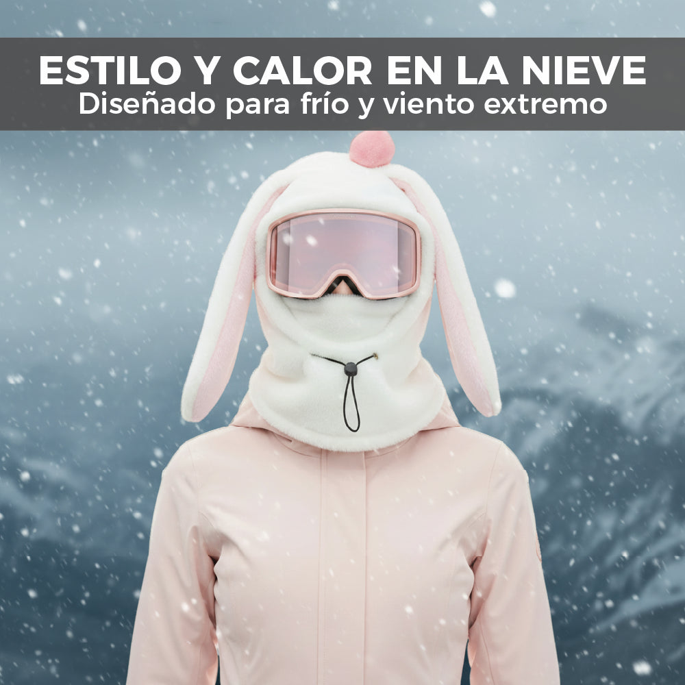 Pasamontañas Conejo Rosa Ski Snowboard – Térmico Adulto