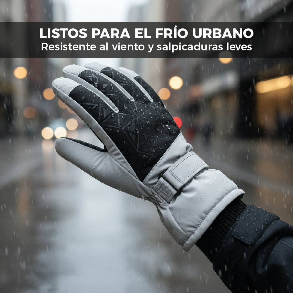 Guantes Térmicos Antiviento Táctiles Hombre  lead black Talla L