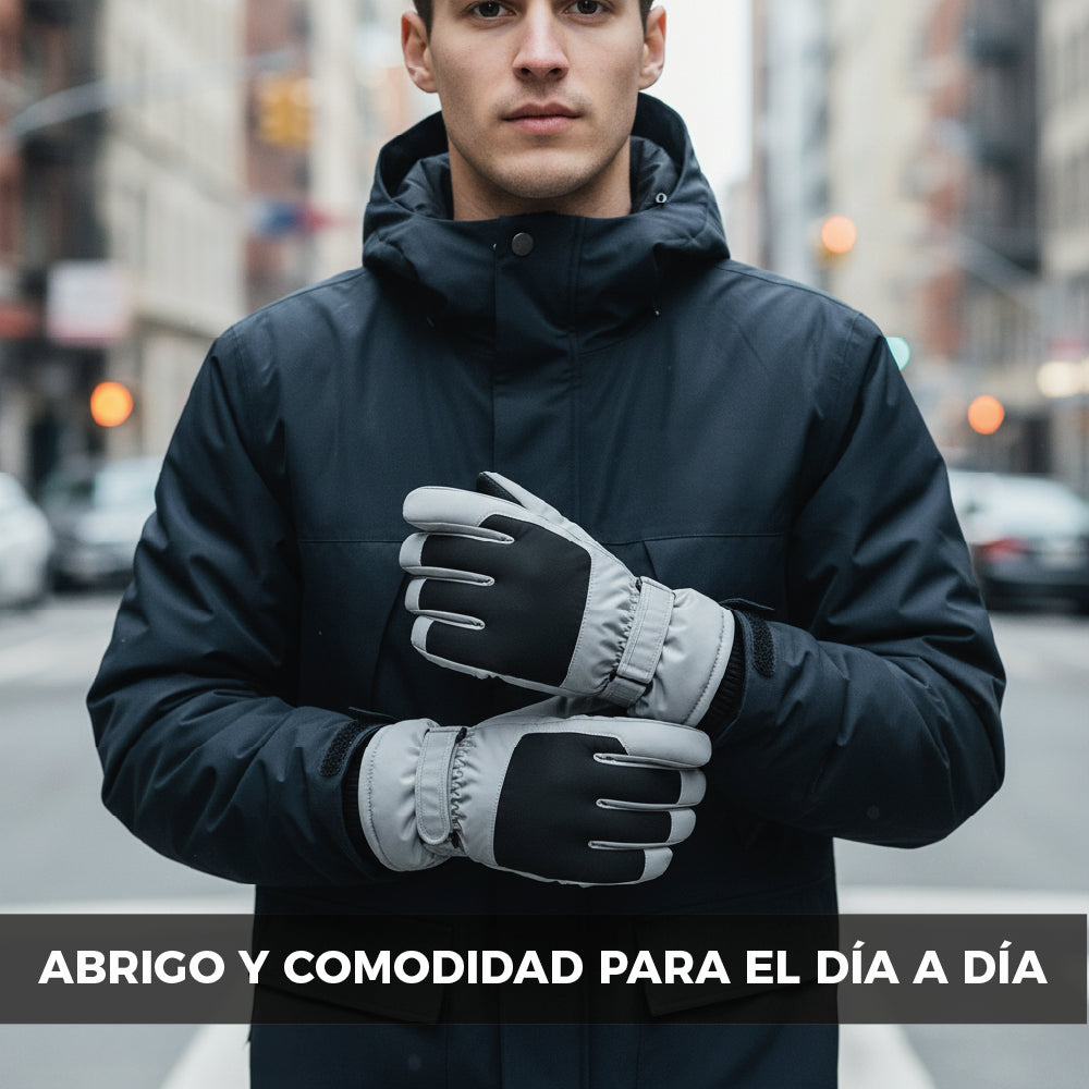 Guantes Térmicos Antiviento Táctiles Hombre  lead black Talla L