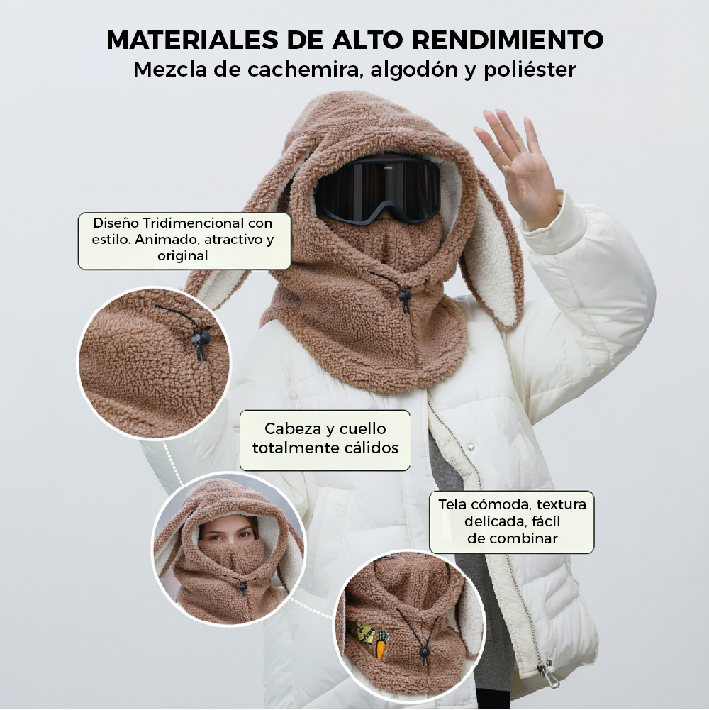 Pasamontañas Conejo Rosa Ski Snowboard – Térmico Adulto
