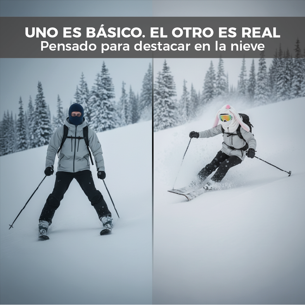 Pasamontañas Conejo Rosa Ski Snowboard – Térmico Adulto