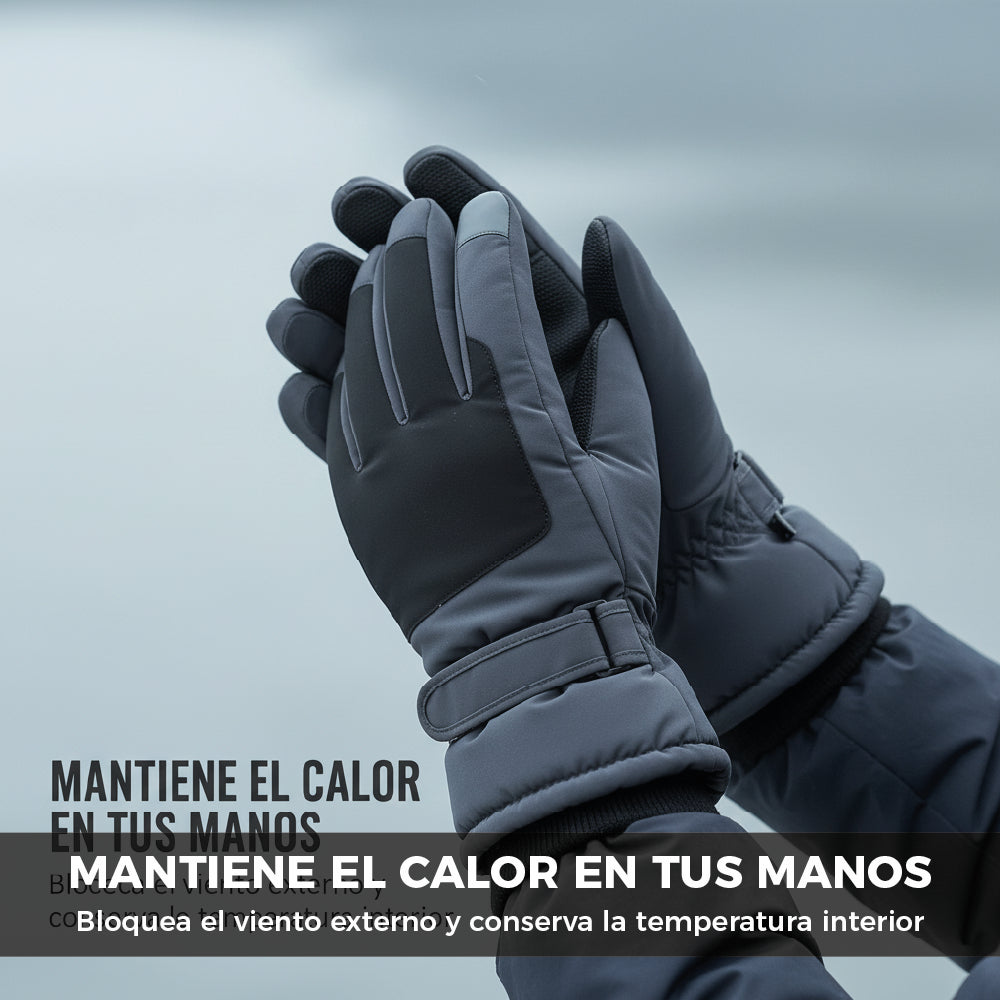 Guantes Térmicos Antiviento Táctiles Hombre  Dark Gray Black Talla L