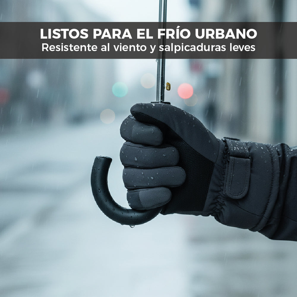 Guantes Térmicos Antiviento Táctiles Hombre  Dark Gray Black Talla L