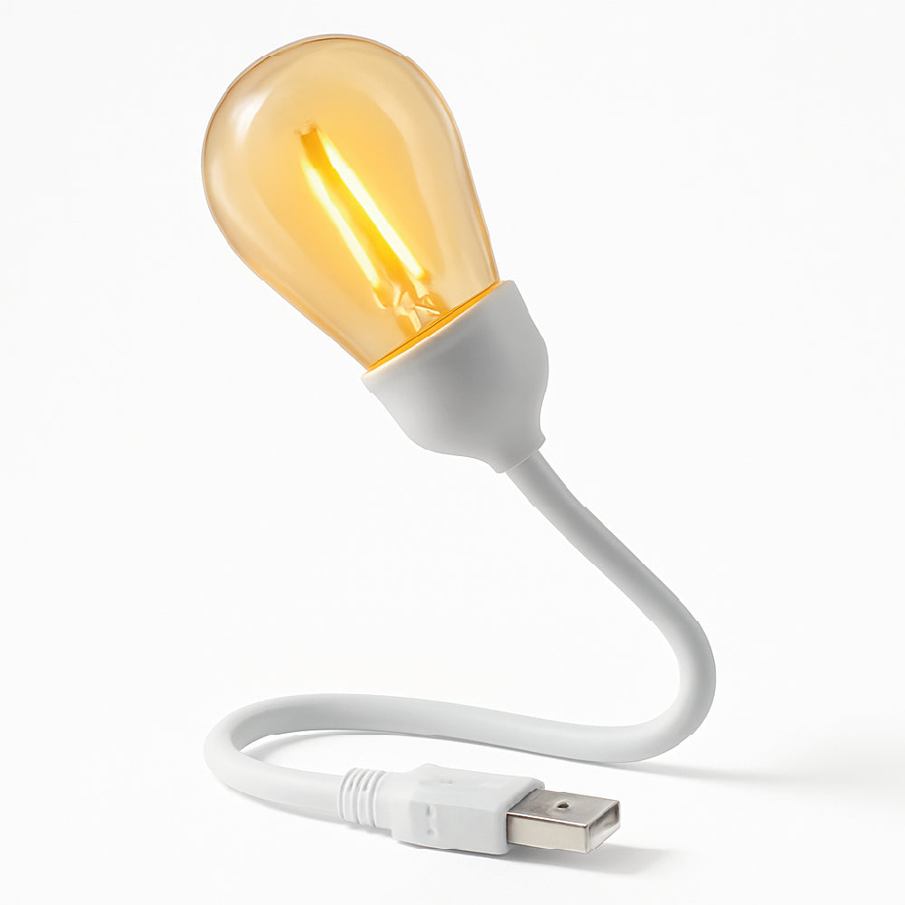 Luz LED Pequeña y Portátil USB 1W 2000K – Filamento Tungsteno, Ideal Dormitorio y Camping
