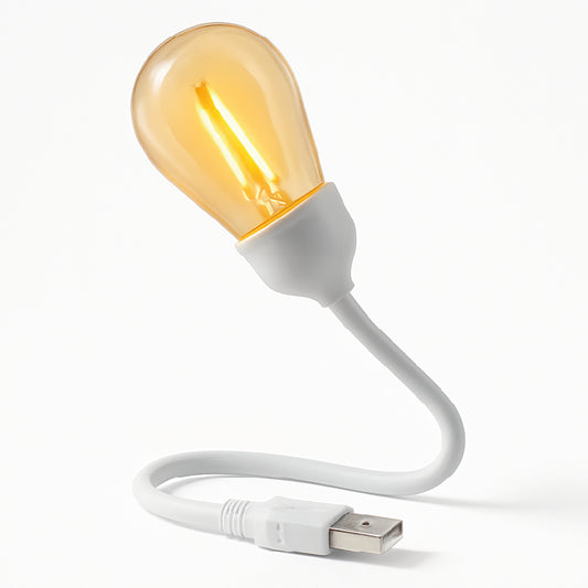 Luz LED Pequeña y Portátil USB 1W 2000K – Filamento Tungsteno, Ideal Dormitorio y Camping