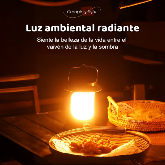 Lámpara Led Solar Recargable Usb Vintage Camping Portátil