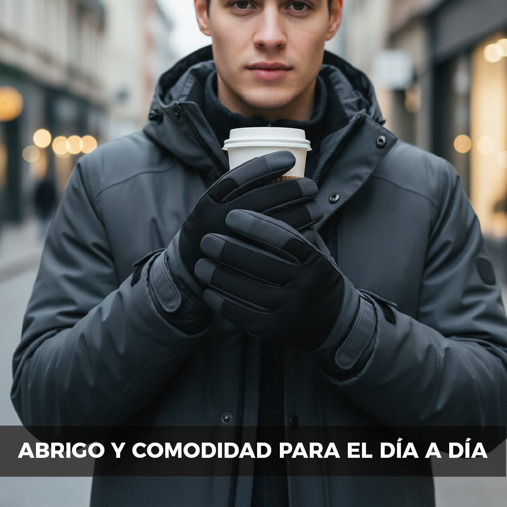 Guantes Térmicos Antiviento Táctiles Hombre  Dark Gray Black Talla L