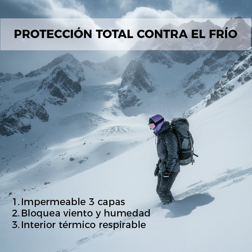 Pasamontañas Técnico 3 Capas Impermeable Ski Snowboard Alta montaña  beige