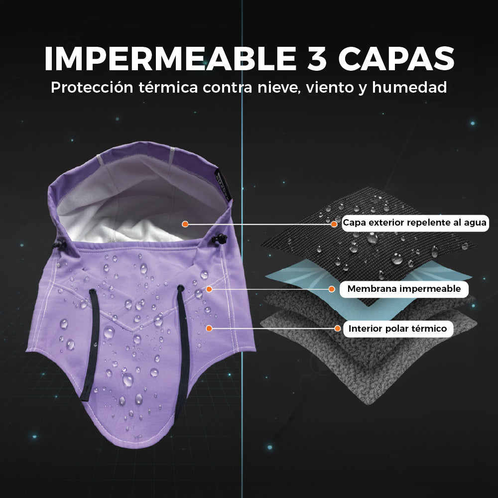 Pasamontañas Técnico 3 Capas Impermeable Ski Snowboard Alta montaña  beige