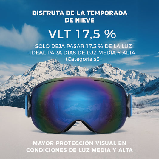 Antiparras Snowboard Ski Uv400 | Antifog | Vtl 17,5 % Blue