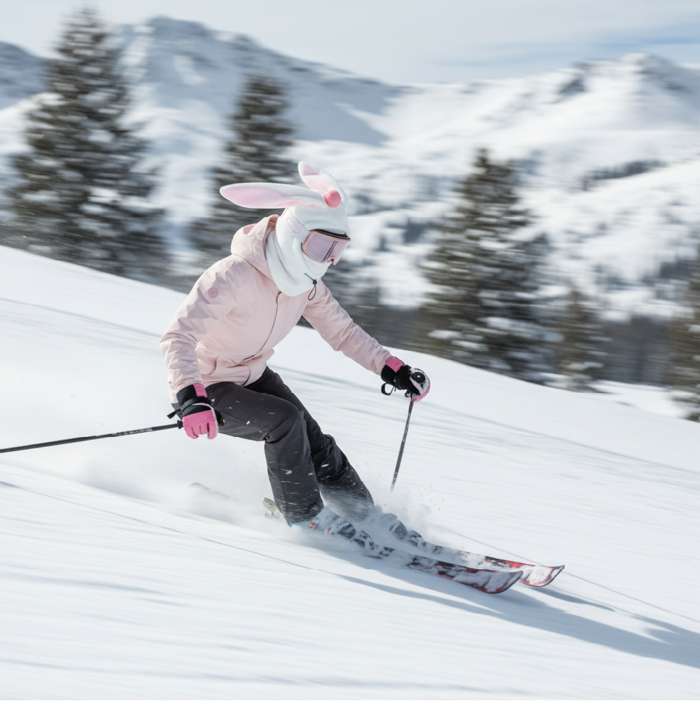 Pasamontañas Conejo Rosa Ski Snowboard – Térmico Adulto