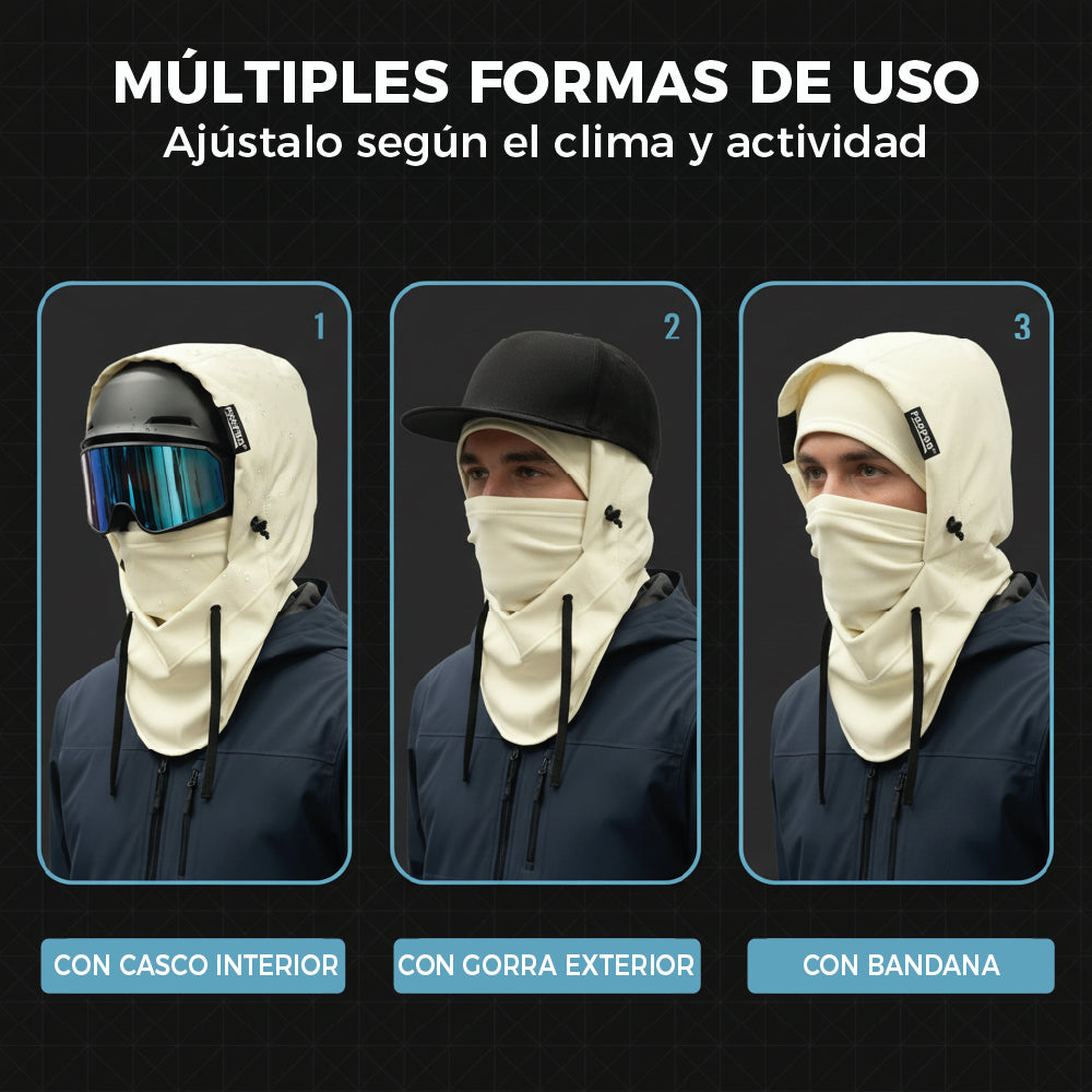 Pasamontañas Técnico 3 Capas Impermeable Ski Snowboard Alta montaña  beige