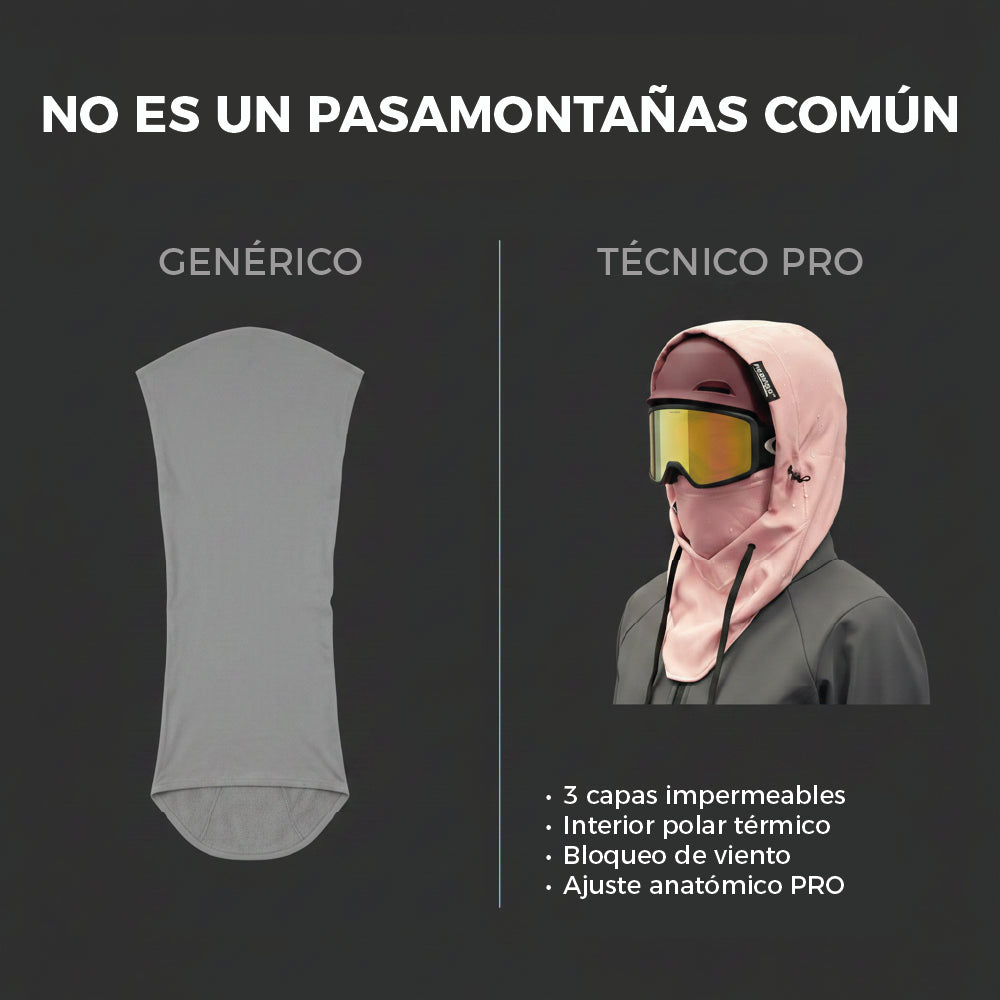 Pasamontañas Técnico 3 Capas Impermeable Ski Snowboard Alta montaña  beige