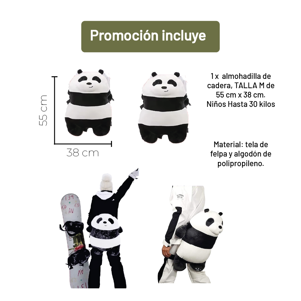 Proteccion Cadera | Ski Snowboard Seguro Divertido | Niño Oso Panda M