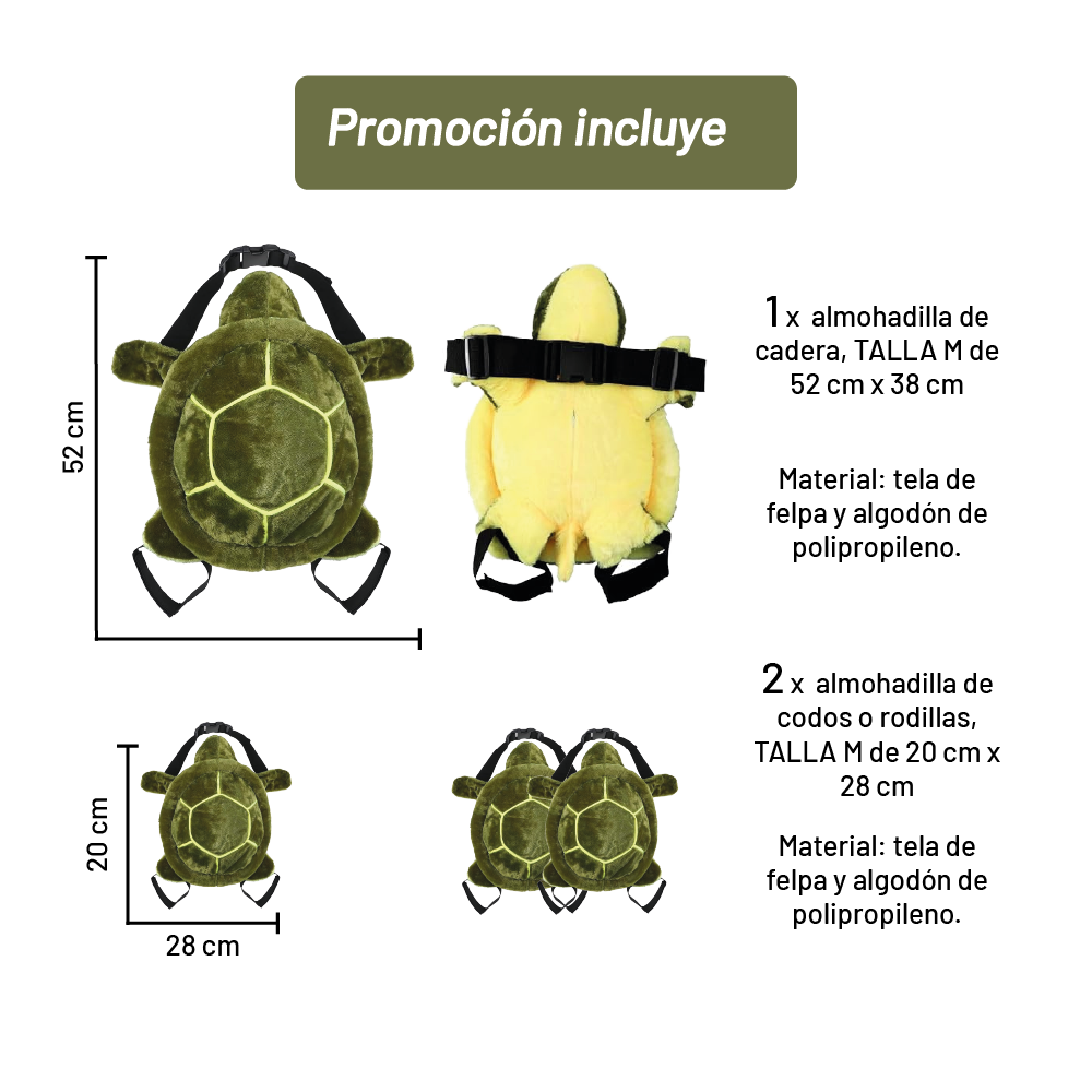 Proteccion Nieve Niños 3pzas Tortuga Ski Snowboard Caídas