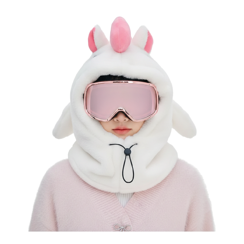 Pasamontañas Unicornio Blanco Ski Snowboard – Térmico Adulto