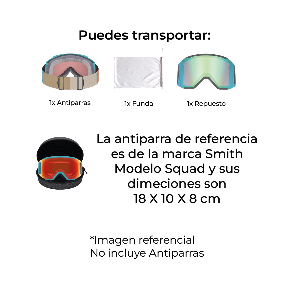 Estuche Rígido Xl Antiparras | Ski Snowboard | Viajes
