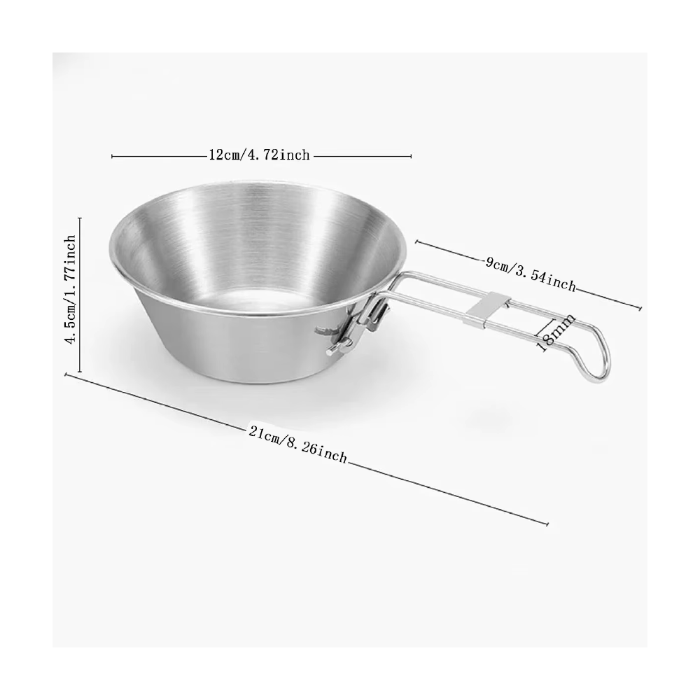 Plato Plegable De Acero Inox. Liviano Camping Montaña Viajes
