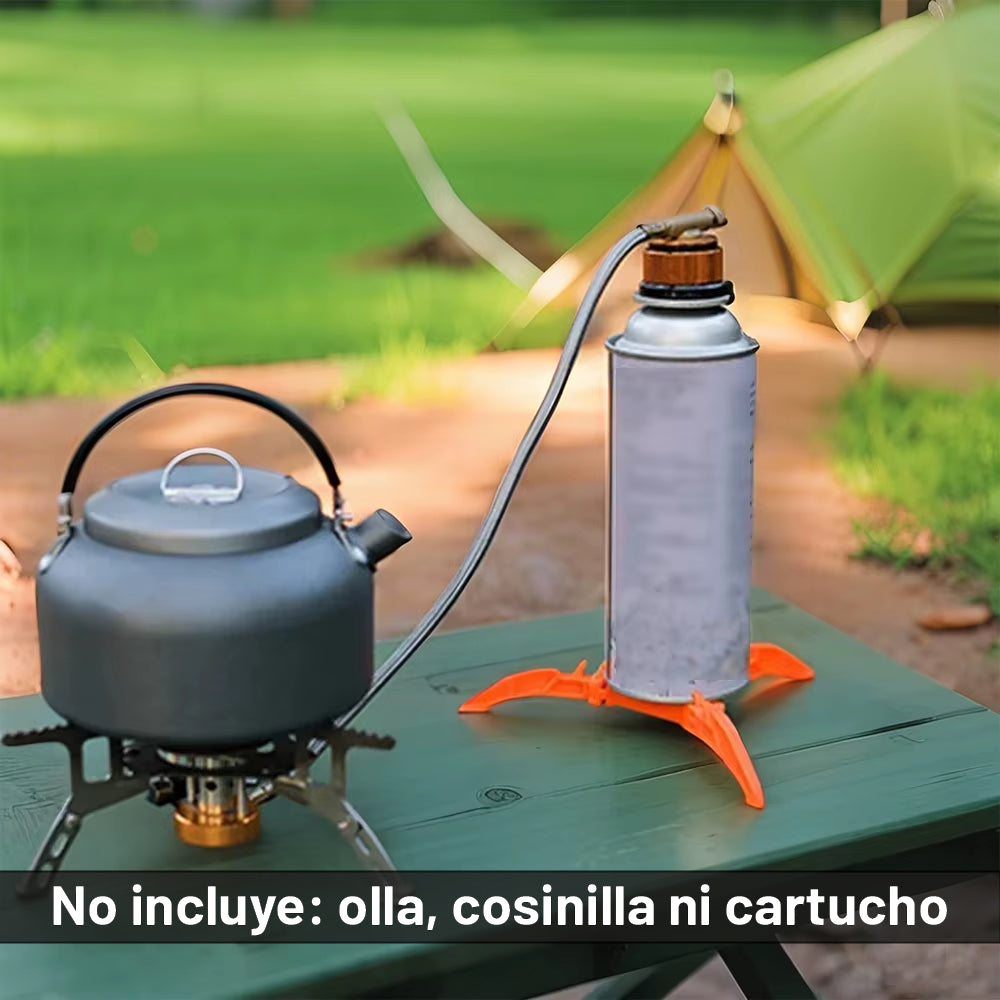 Soporte Estabilizador Plegable Cartuchos de gas Camping Montaña 20g