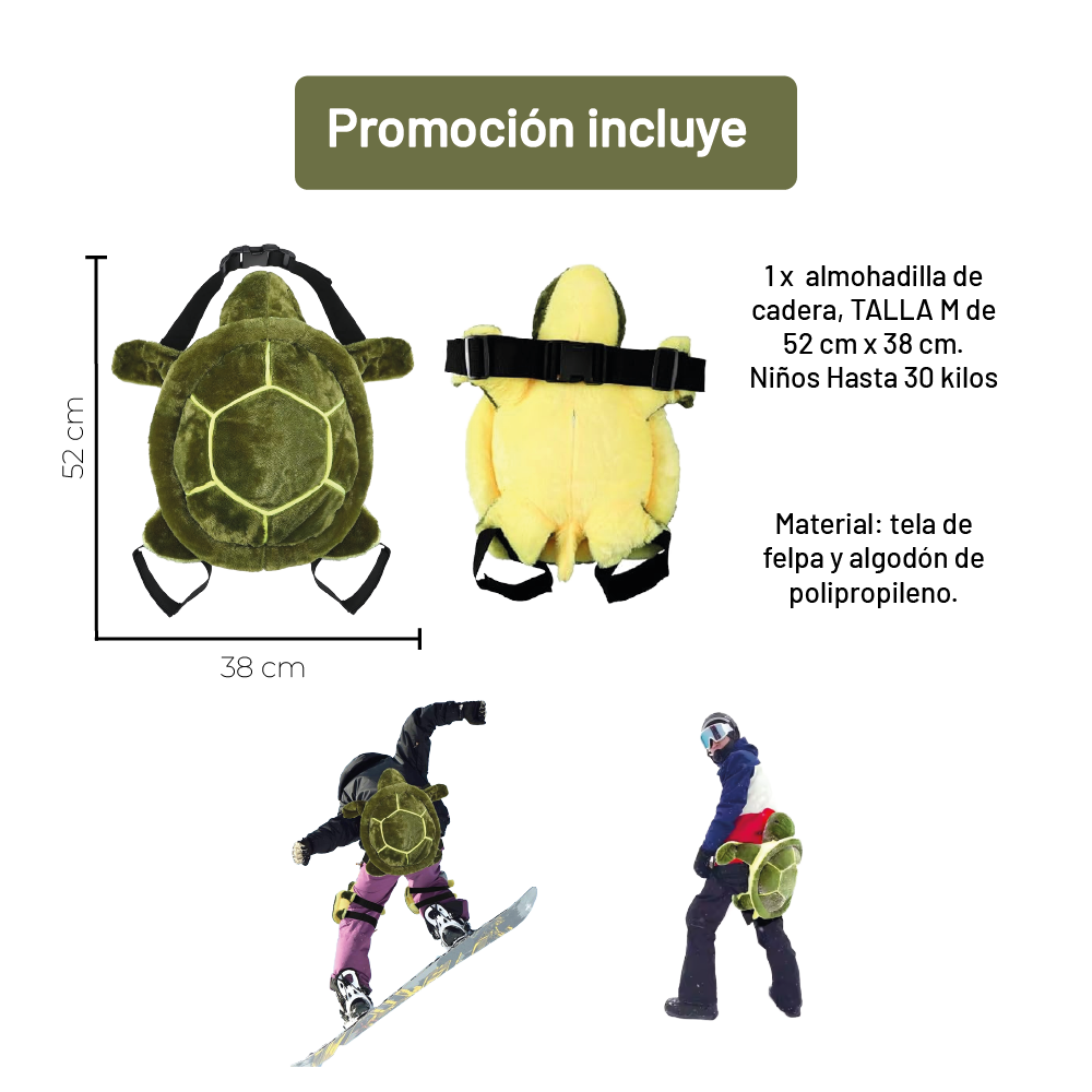 Proteccion Cadera | Ski Snowboard Seguro Divertido | Niño Tortuga  M