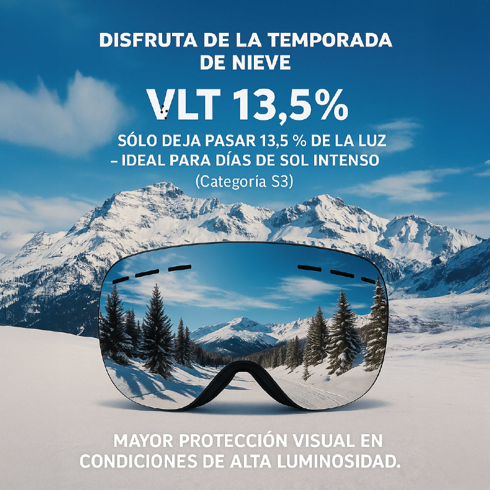 Antiparras Snowboard Ski Uv400 | Antifog | Vtl 13,5 % Silver