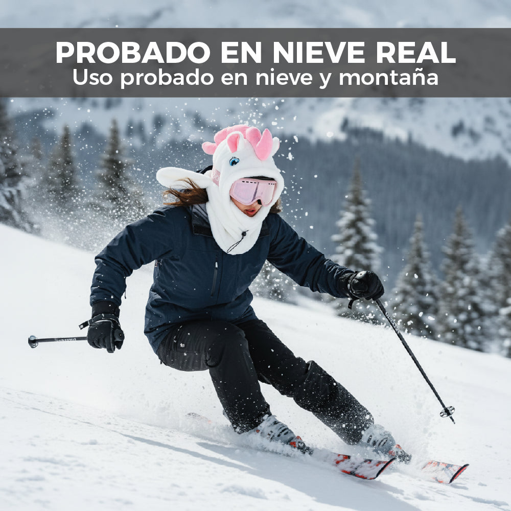 Pasamontañas Unicornio Blanco Ski Snowboard – Térmico Adulto