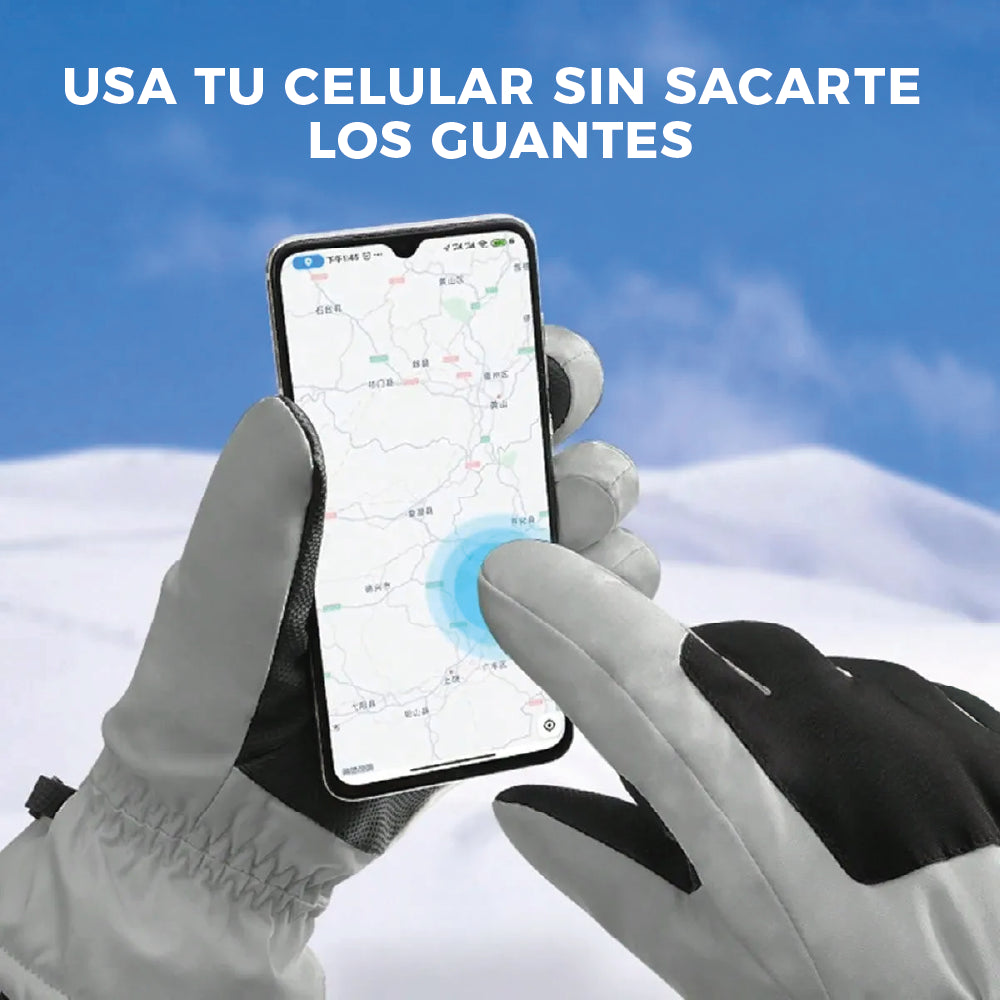 Guantes Térmicos Antiviento Táctiles Mujer Morado y Blanco Talla M